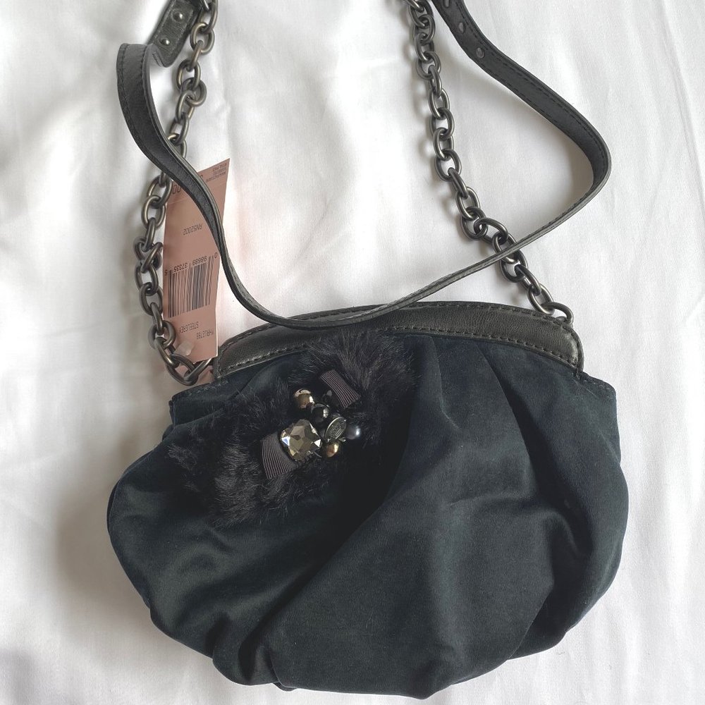 Juicy Couture Vintage Satin Chain Brooch Evening Bag